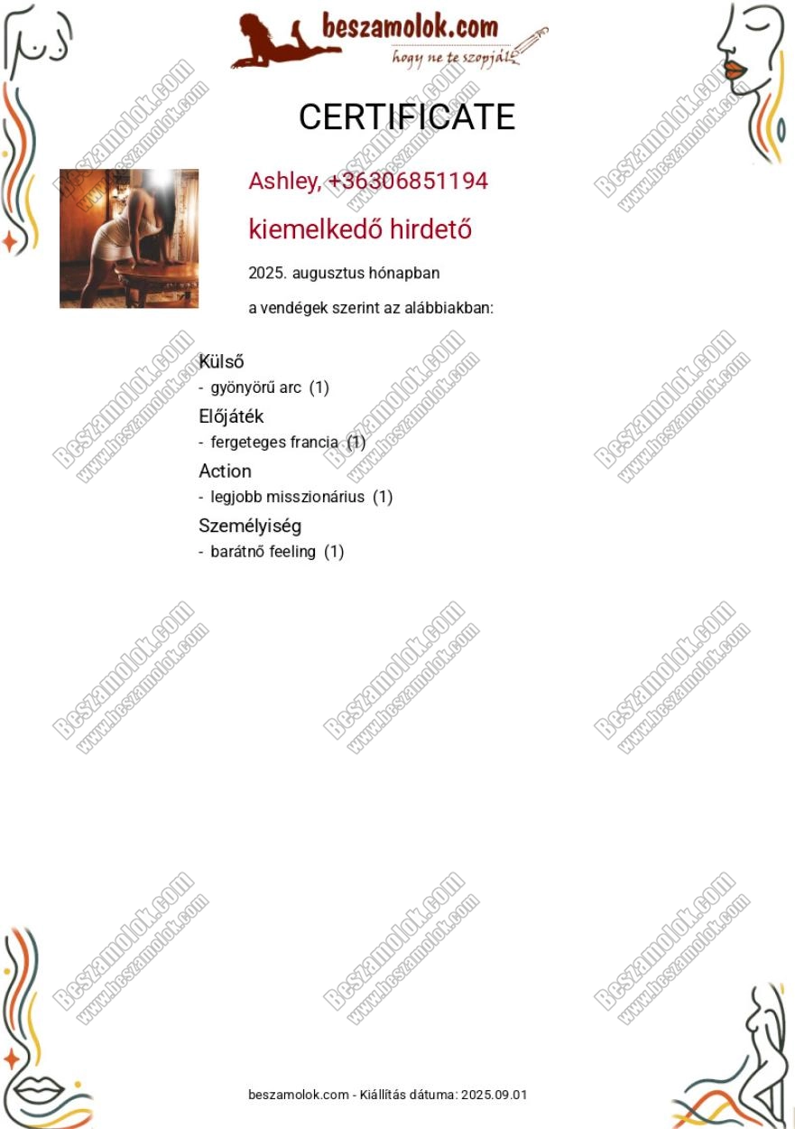 2. kép Ashley, <p style='color:RED; font-weight:bold;'>Szabin van:  2025-09-15-ig!</p>, szexpartner IX. kerület