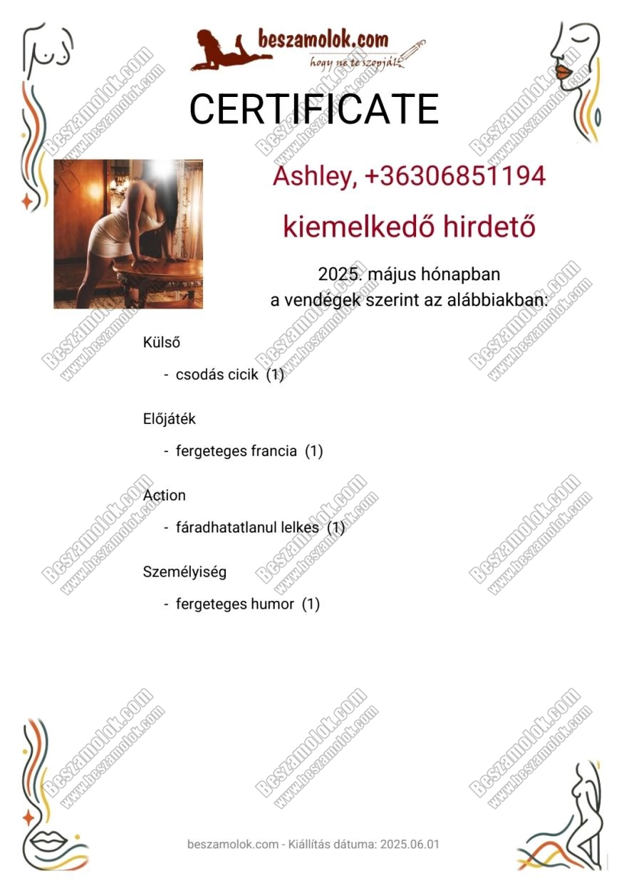2. kép Ashley, <p style='color:RED; font-weight:bold;'>Szabin van:  2025-07-07-ig!</p>, szexpartner IX. kerület